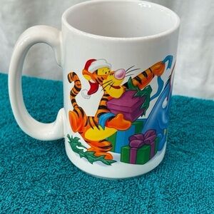 Disney Vintage Winnie the Pooh and Friends Christmas Mug Tigger Pooh Piglet 2002